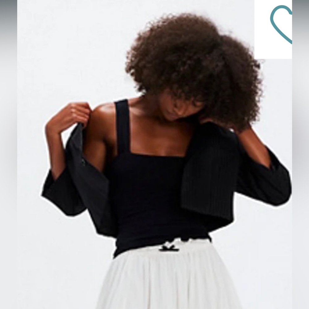 Free People Clean Lines Square-Neck Tank in Black Size XS/S NWOT - Picture 3 of 7